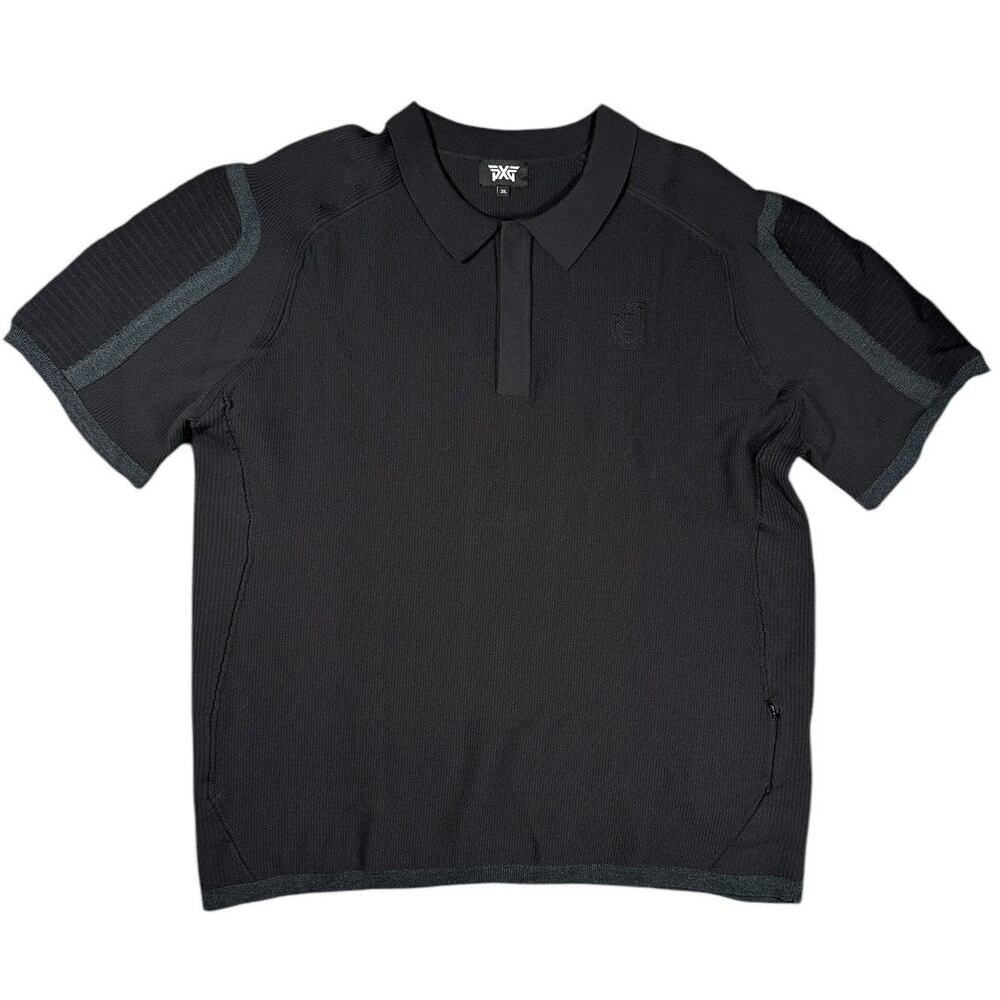 PXG Nick Jonas Hybrid Polo Shirt Mens XXL Black Knit Golf Performance Limited